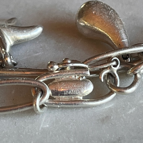 Vintage Tiffany & Co. Elsa Peretti 925 Sterling Charm Bracelet French Clasp 7" - Picture 4 of 5